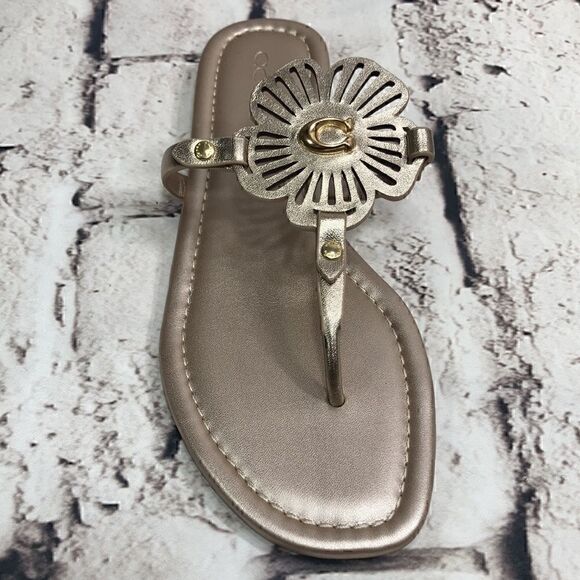 9.5 COACH JULIA SANDALS in champagne  (nib) - Picture 6 of 10